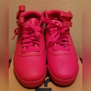 Red High-Top Reebok Classic Sneakers
